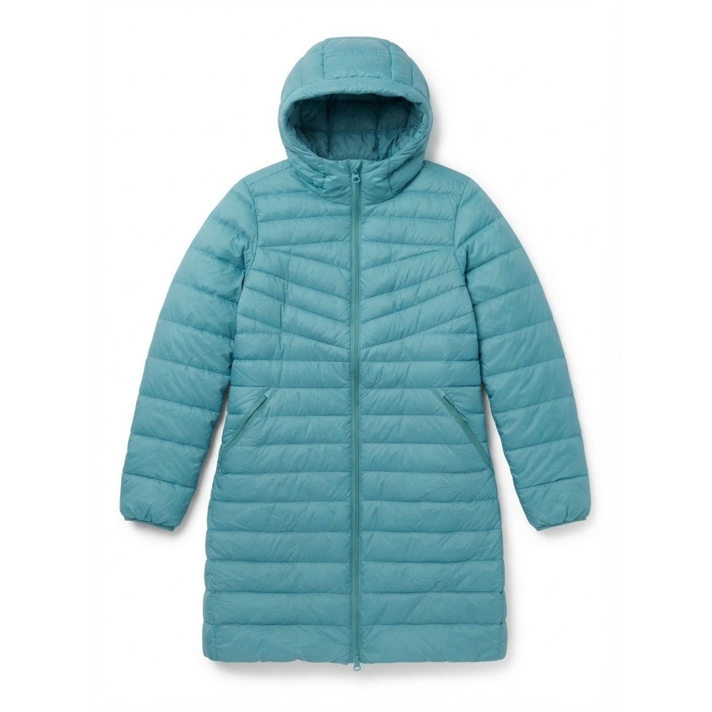 Lands end Down Puffer Coat Womens M Blue winter warm Outdoor